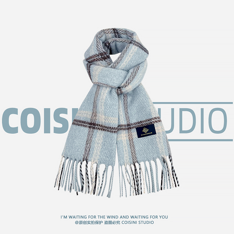 秋冬格子仿羊绒韩版男女格子围巾