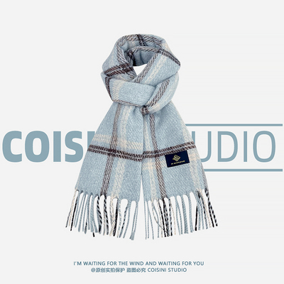 秋冬格子仿羊绒韩版男女格子围巾