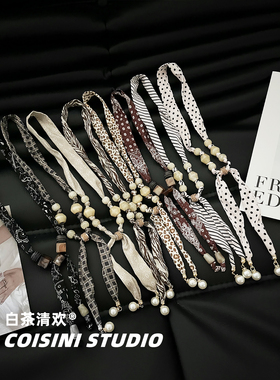 文艺复古复古串珠系脖丝巾项链女