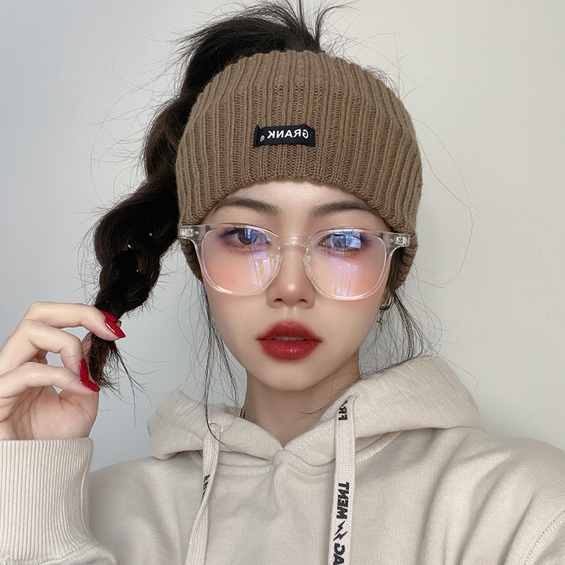 韩版网红同款字母标宽边发带女秋冬保暖毛线针织运动头带洗脸发箍