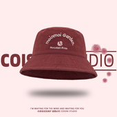 刺绣玫瑰渔夫帽女春夏款 休闲百搭遮阳防晒盆帽日系显脸小水桶帽子