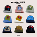 韩国小众设计师花朵贴布针织渔夫帽子秋冬宋旻浩同款 防寒保暖盆帽