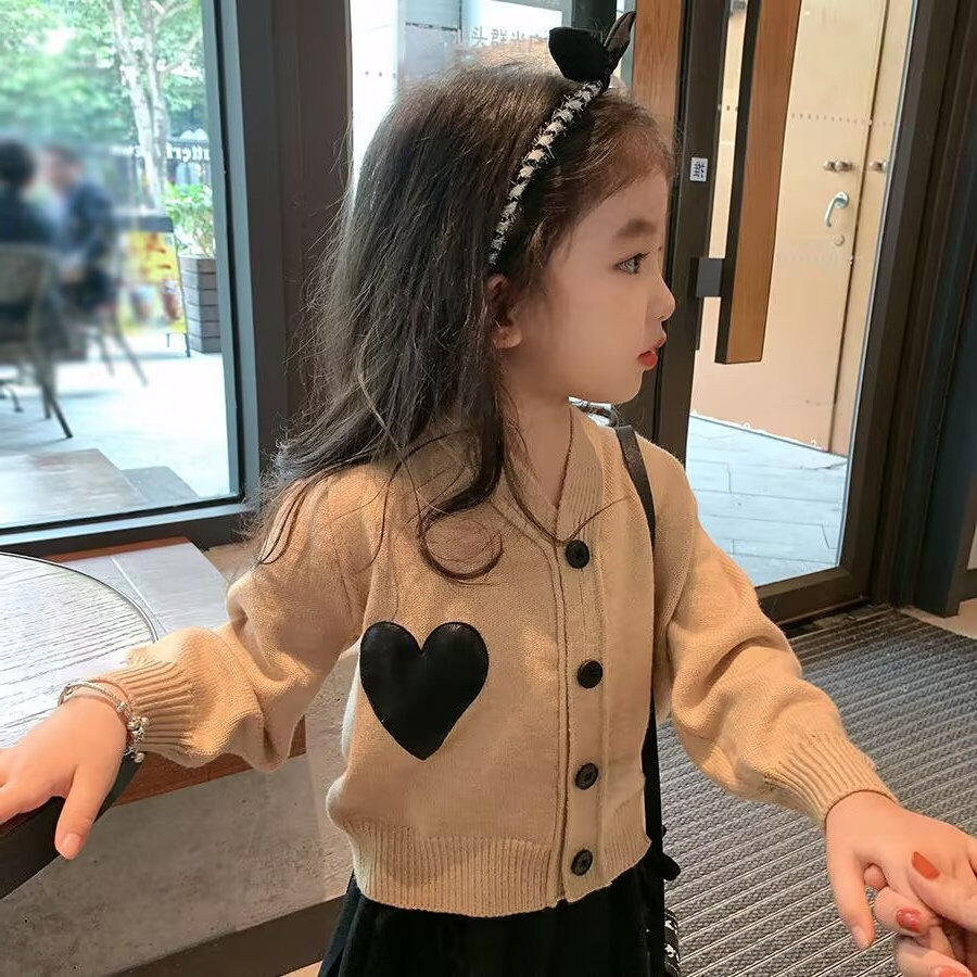 女童毛衣开衫2025春秋装新款宝宝洋气百搭针织衫女孩时尚上衣外套
