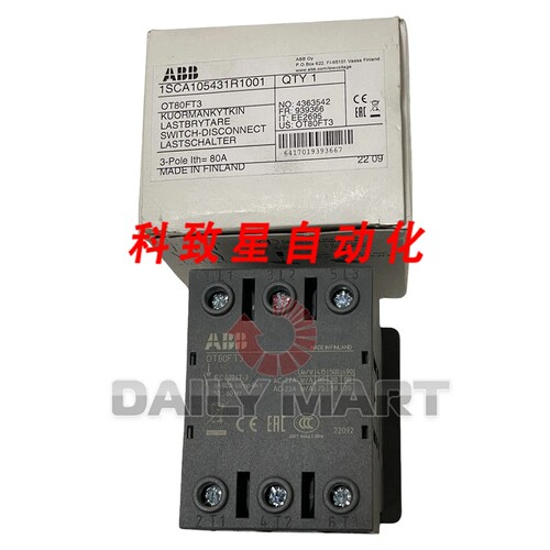 工业配件1SCA105431R1001 OT80FT3 不熔断开关隔离器