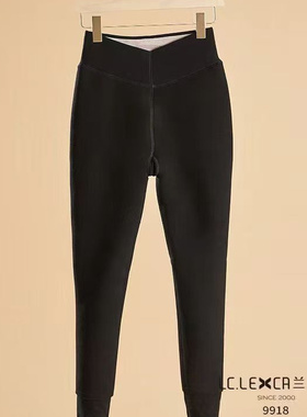 兰茜卡C9918加厚打底裤加绒复合女羊毛三层棉面高腰800g加大保暖