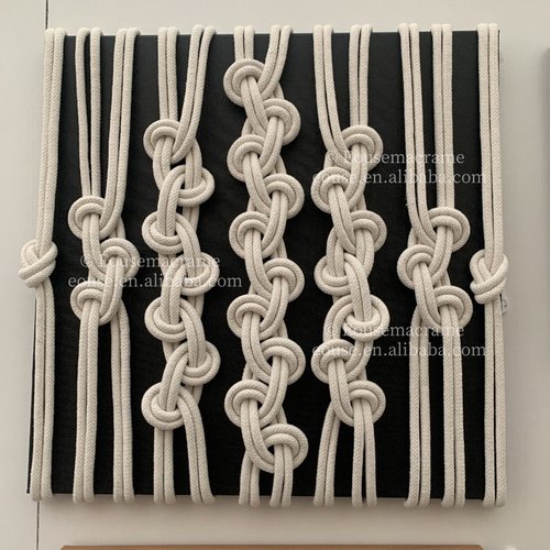 EOUSE手工棉绳编织框画艺术画挂画客厅玄关装饰画立体挂画
