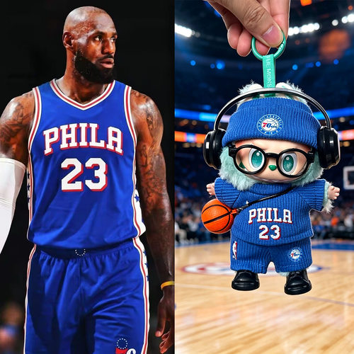 NBA76人詹姆斯娃衣一二三代娃衣玩偶球衣适用于布布17cm篮球周边