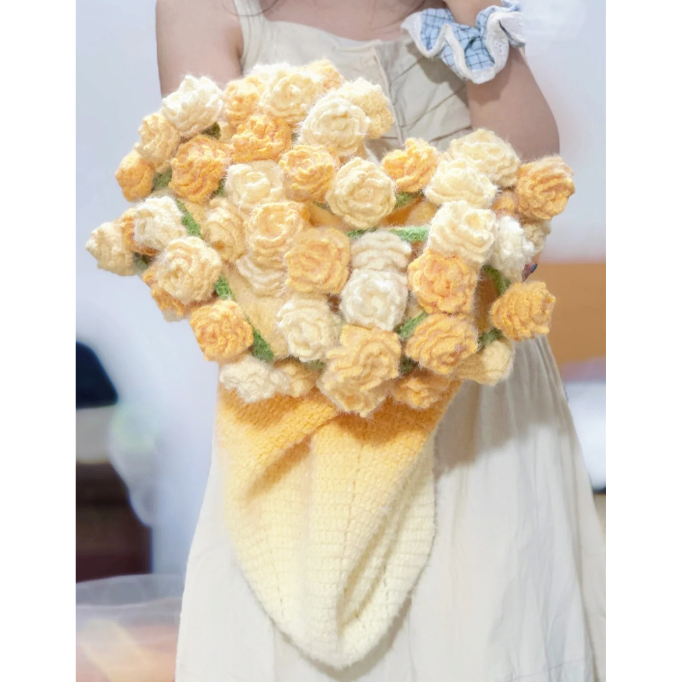 玫瑰花束毯diy自制材料