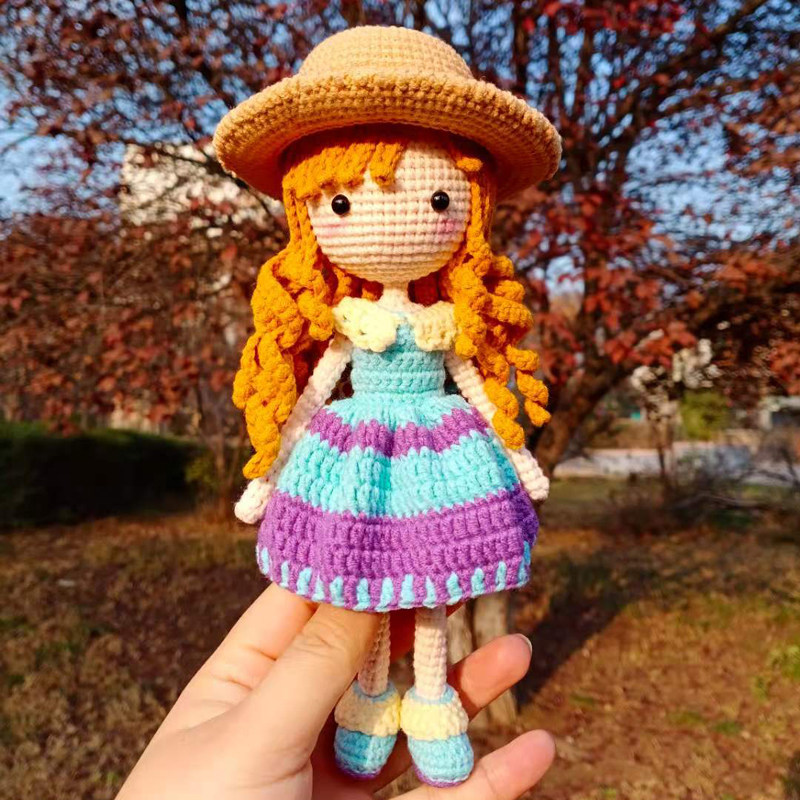 珊妮卡通玩偶手工diy钩针手编编织牛奶棉毛线娃娃宝宝材料包