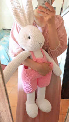 diy编织兔子玩偶大款毛线材料包