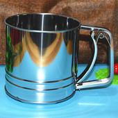 包邮 大号不锈钢手动杯式 糖粉筛网筛子 手压面粉筛杯 面粉筛