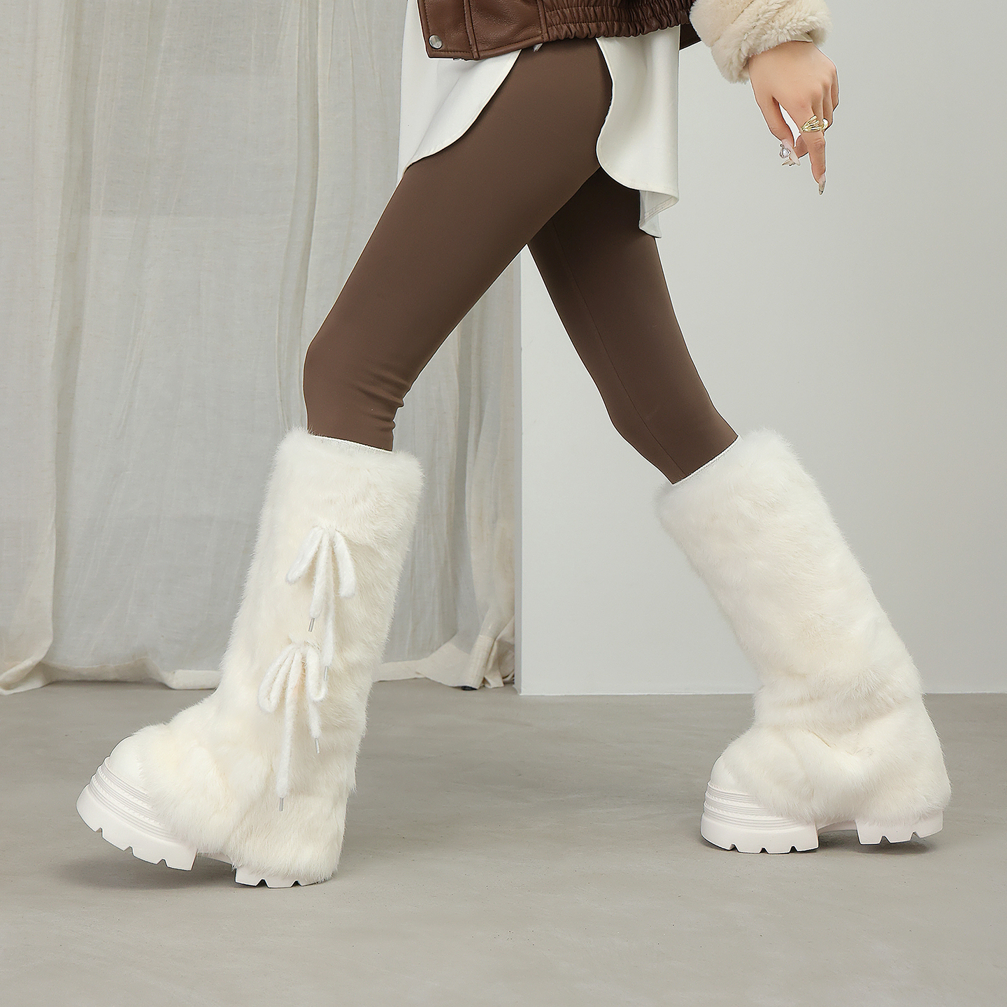 欧美时尚增高厚底加绒保暖雪地靴