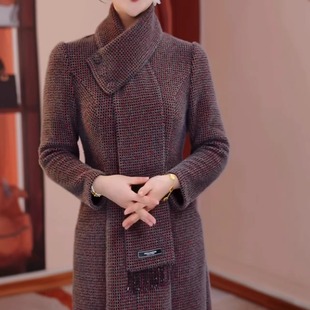 奥绒新中式改良旗袍裙女2026新款优雅气质中长款气质优雅保暖裙子