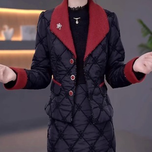 三防免洗棉衣外套连衣裙两件套装2026新款保暖洋气优雅显瘦套裙女