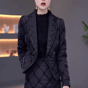 高级三防免洗夹棉上衣加连衣裙2026年新款加厚保暖时尚优雅两件套