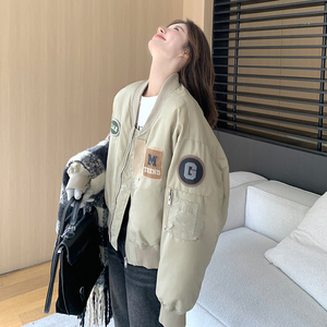 新款 棒球服羽绒贴标外套2C170--8010--P205控298图片