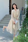新中式盘扣刺绣假两件连衣裙女2025春夏新款国风收腰显瘦绝美长裙，女装连衣裙，2C170