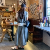 韩系设计感工装马甲套装裙女2025夏新款宽松休闲百搭半身裙两件套，女装套装/套裙，2C170