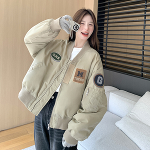 新款 棒球服羽绒贴标外套2C170--8010--P205控298图片
