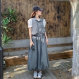 韩系设计感工装马甲套装裙女2025夏新款宽松休闲百搭半身裙两件套，女装套装/套裙，2C170