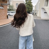 精致粗花呢拉毛小香风外套女2024春秋新款小个子气质高级感短上衣，女装短外套，2C170