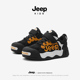 二棉软底加绒皮面防水中大童鞋 Jeep吉普儿童运动鞋 男童秋冬新款 子