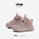 子2025冬季 新款 加绒保暖二棉鞋 Jeep吉普女童鞋 防水皮面儿童运动鞋