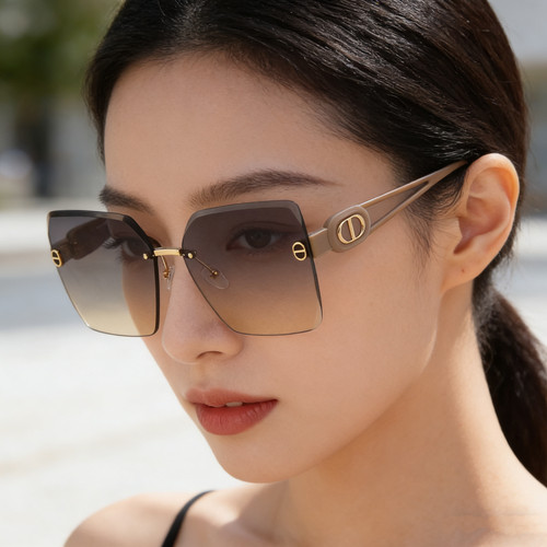 素颜墨镜女士高级感大框太阳镜防紫外线显脸小开车海边眼镜UV400