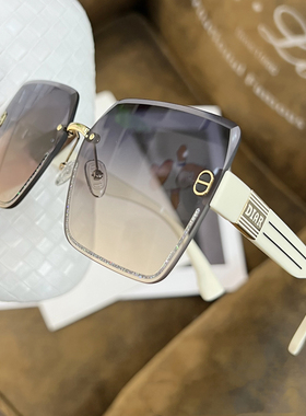 2026新款方形无框黑色遮阳墨镜女潮大脸显脸小高级感圆脸太阳眼镜