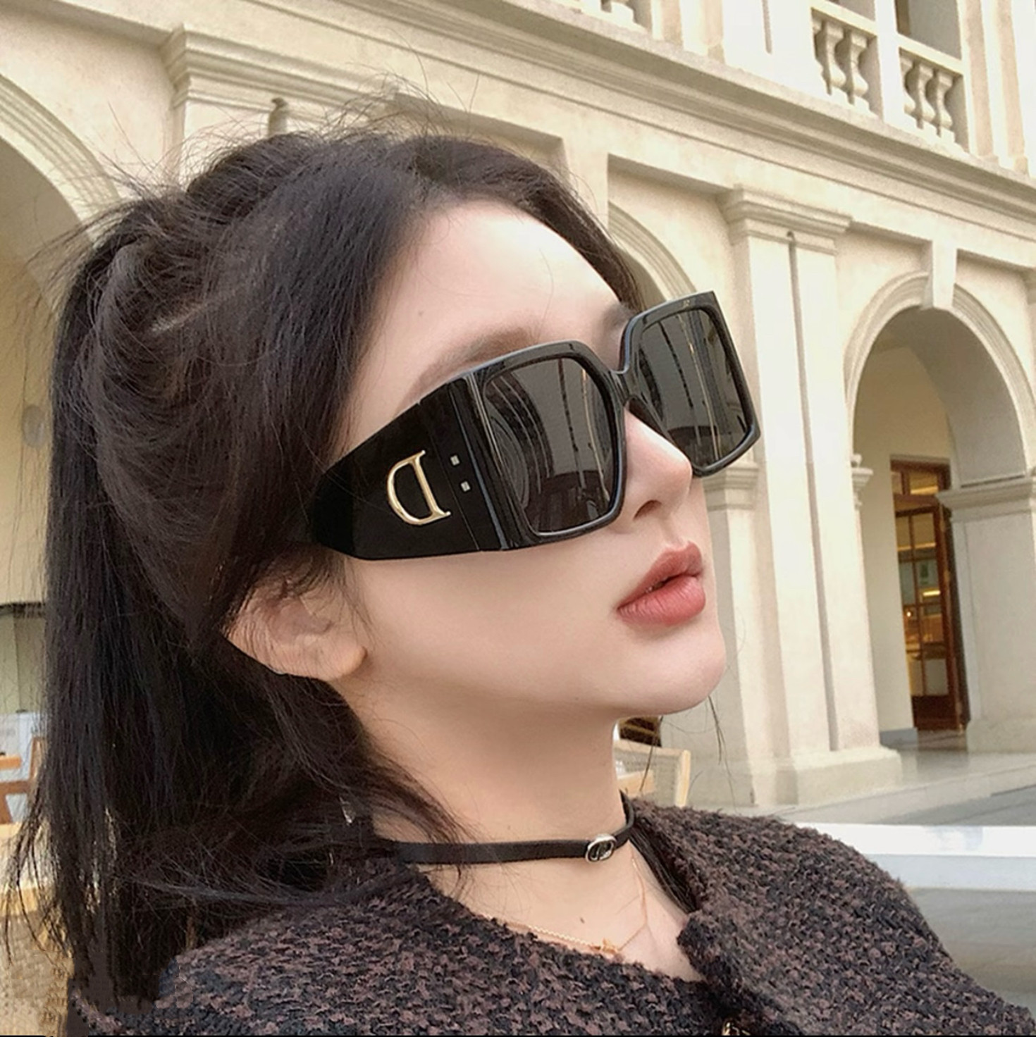 D家墨镜女2026新款高级感大框显瘦防紫外线太阳镜开车专用偏光镜