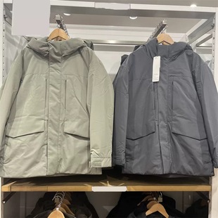 日单男装高性能复合连帽外套2024冬季新款加厚保暖口袋茄克470073