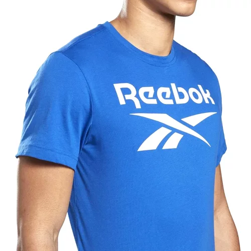 锐步Reebok Big Logo Tee男子夏季纯棉透气健身训练短袖T恤FP9144