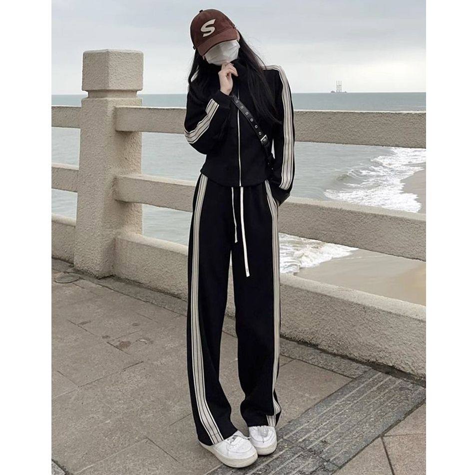 气质开衫卫衣运动套装女春秋新款学生韩版宽松显瘦时尚休闲两件套