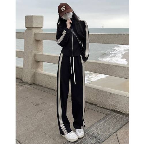 气质开衫卫衣运动套装女春秋新款学生韩版宽松显瘦时尚休闲两件套