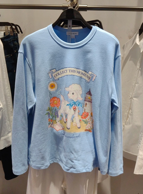 小羊卫衣2025秋季新款女装休闲趣味萌宠印花长袖T恤DYL450256