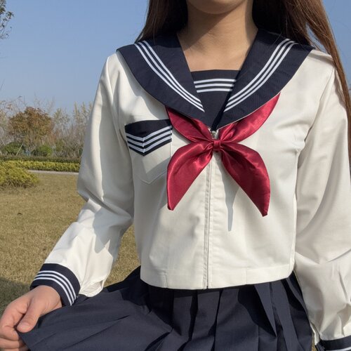 青月社改良白三本水手服套装