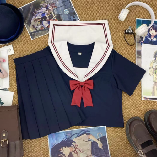 青月社基础款白领赤二本水手服