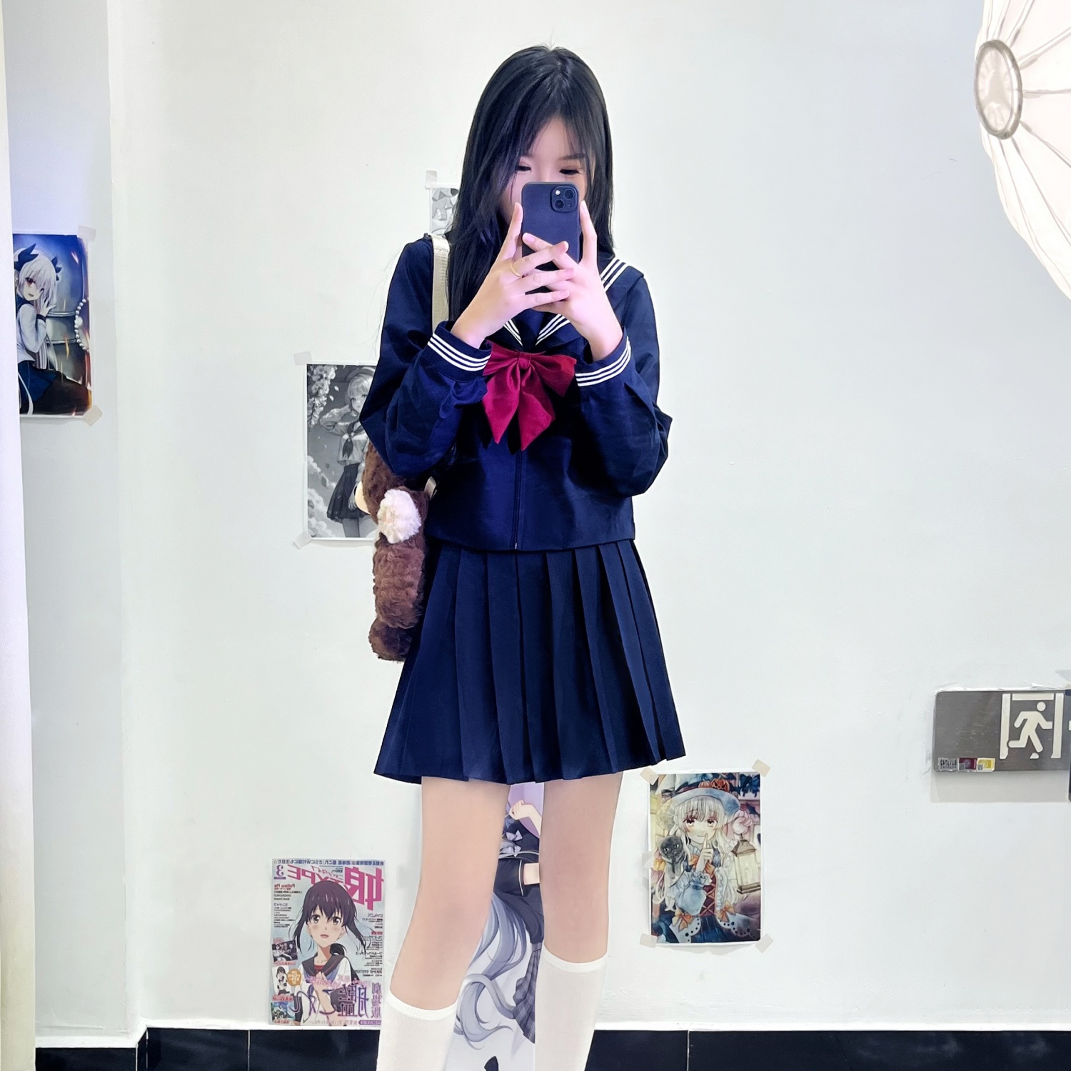 青月社基础款绀三本水手服套装