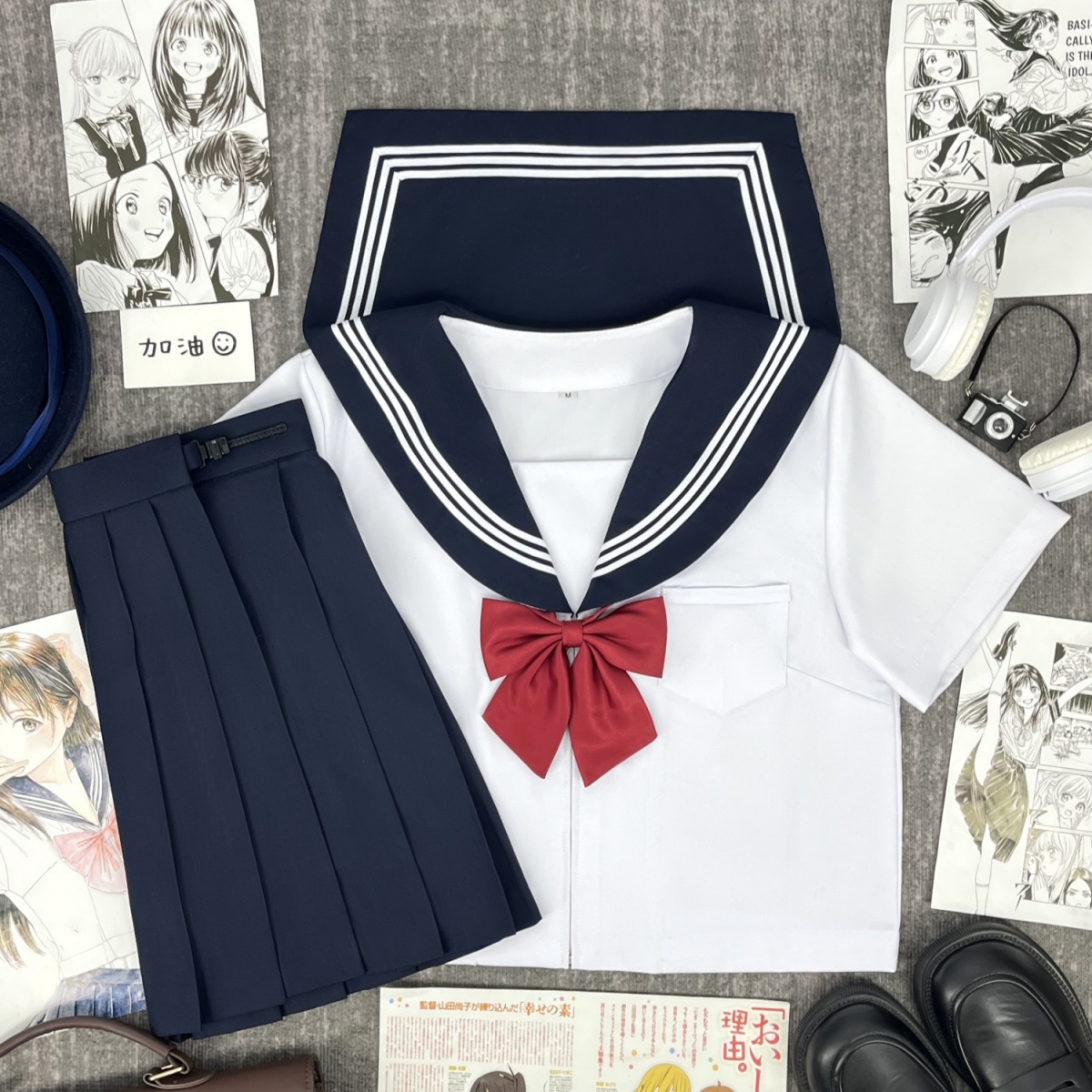 青月社正统白三本水手服套装