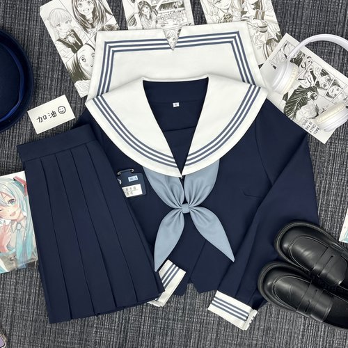 青月社水冰月一粒扣绀身水手服