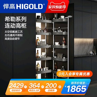 大怪物铝合金厨房收纳调味篮 零食高柜连动多层开门式 悍高 HIGOLD