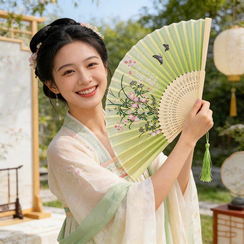 古风中国扇子折扇汉服舞蹈儿童学