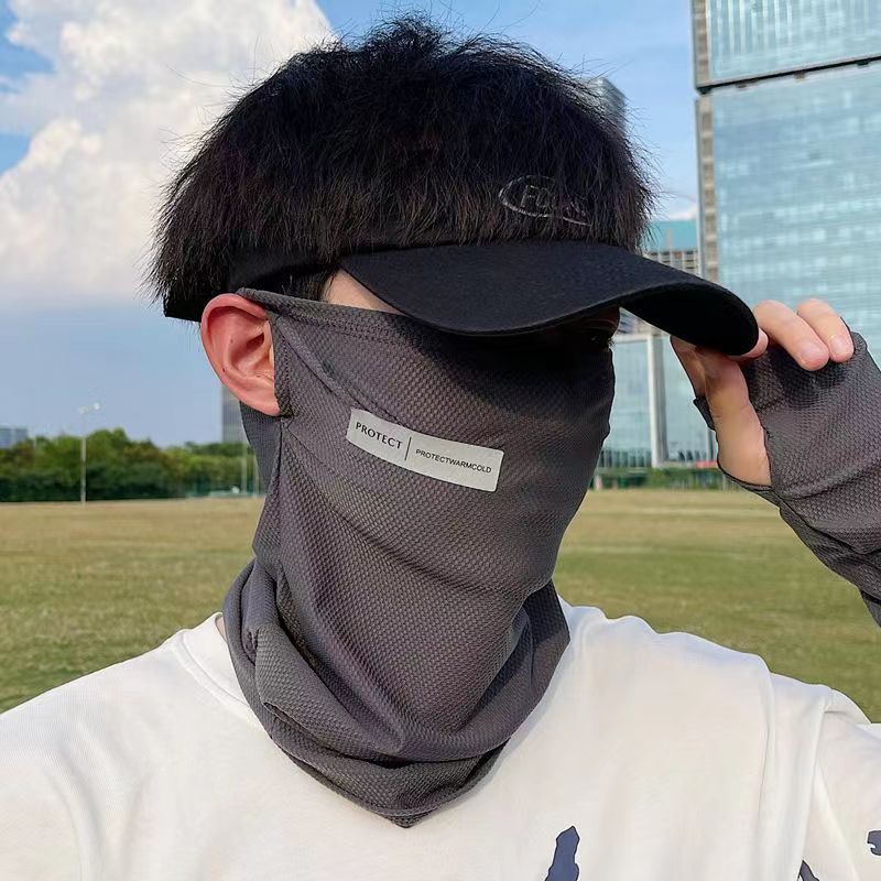 夏季电动车防晒冰丝面罩