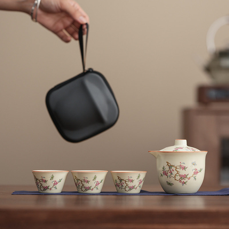 新中式汝窑便携茶具套装