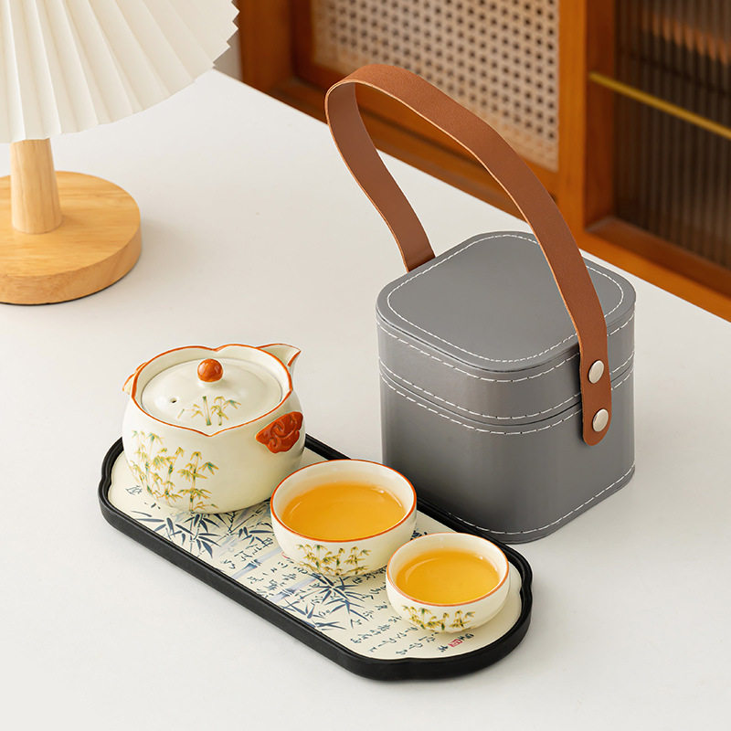金丝竹韵汝窑茶具套装