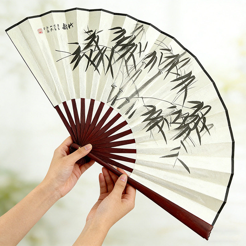 10寸古风折扇宣纸丝绸