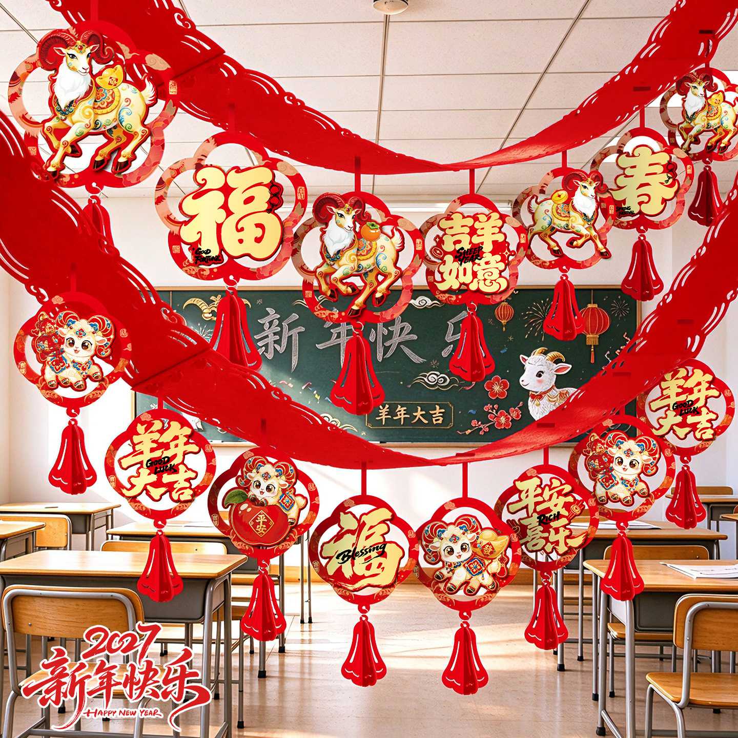 羊年新年装饰挂件0241