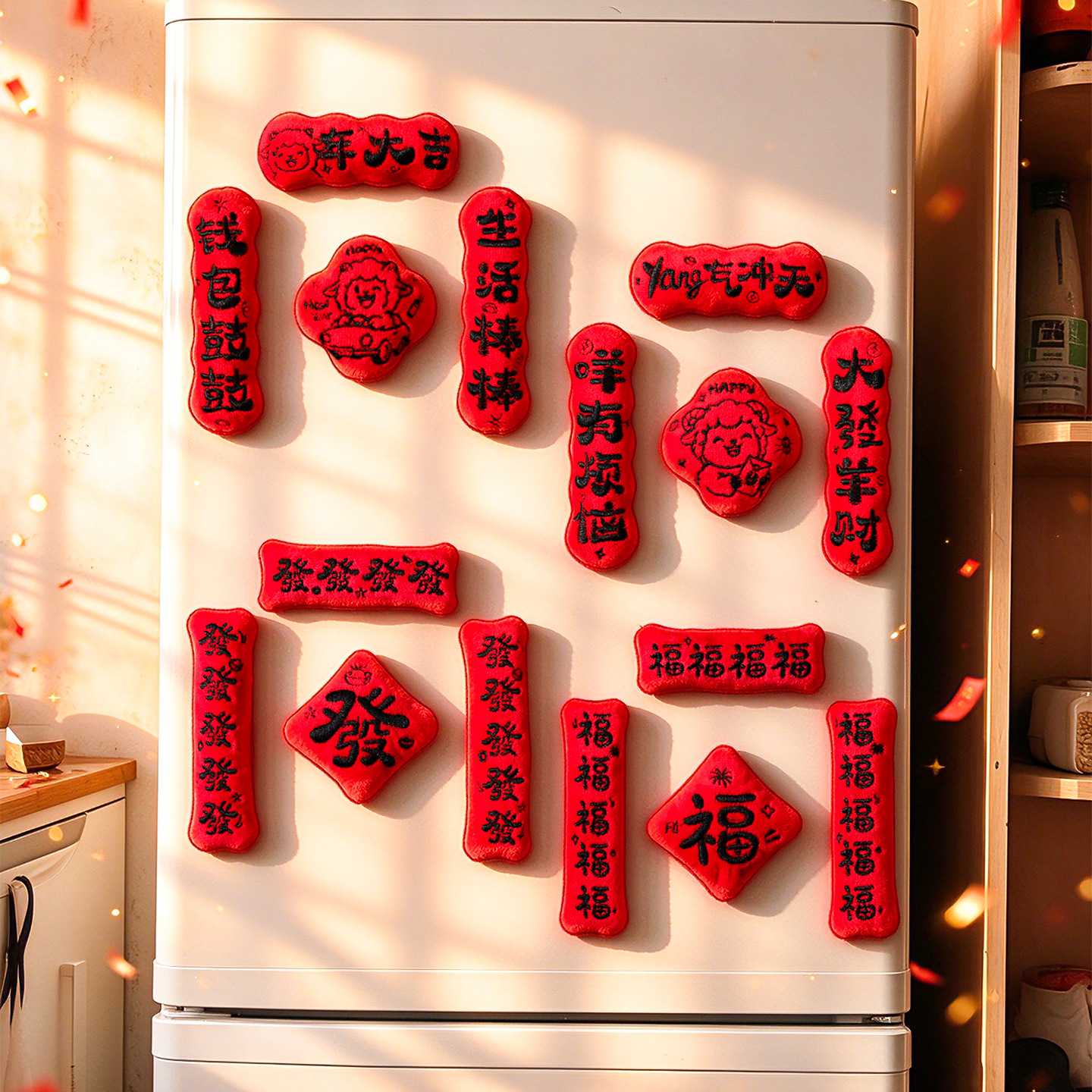 2027羊年福字冰箱贴小对联