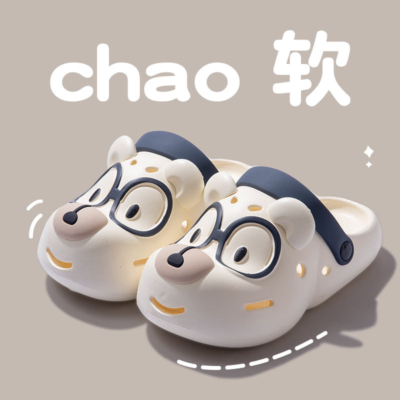 可爱卡通小狗洞洞鞋女夏