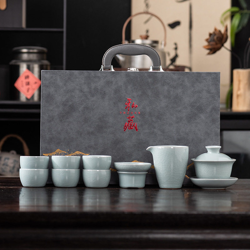 哥窑茶具套装高档礼盒